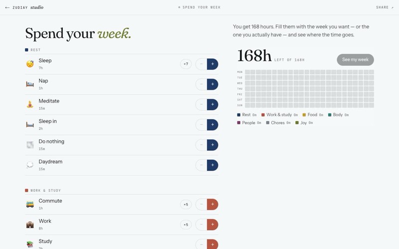 Spend Your Week preview